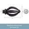 Kenney Mfg Kenney Lucas 3/4" Standard Decorative Window Curtain Rod, 66-120", Black KN80210NP - alternate 4
